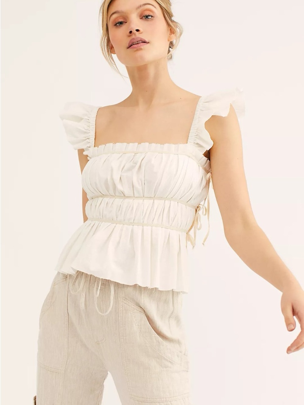 Free People Claude Corset Top ivory Small